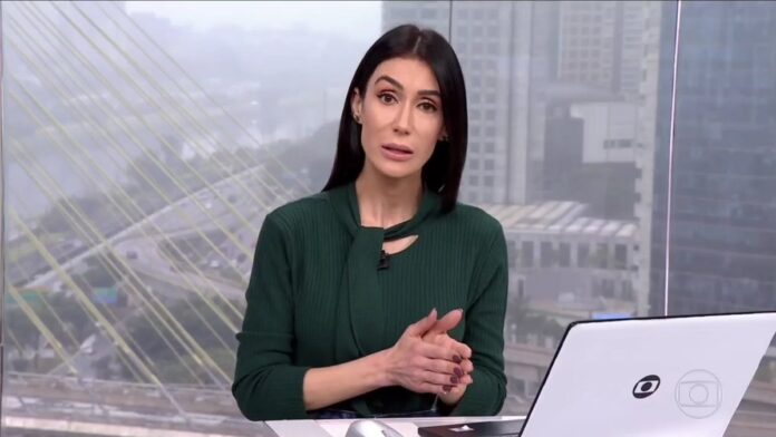 Michelle Barros está no comando do Bom dia SP desde julho (foto: Reprodução/TV Globo)