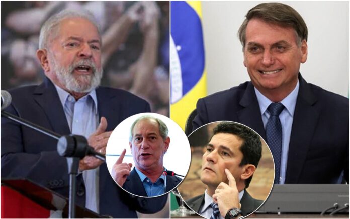 Bolsonaro e Lula empatados em SP (foto: Ricardo Stuckert), Bolsonaro (Marcos Corrêa/PR), Ciro Gomes (José Cruz/Agência Brasil) e Sergio Moro (Marcelo Camargo/EBC)