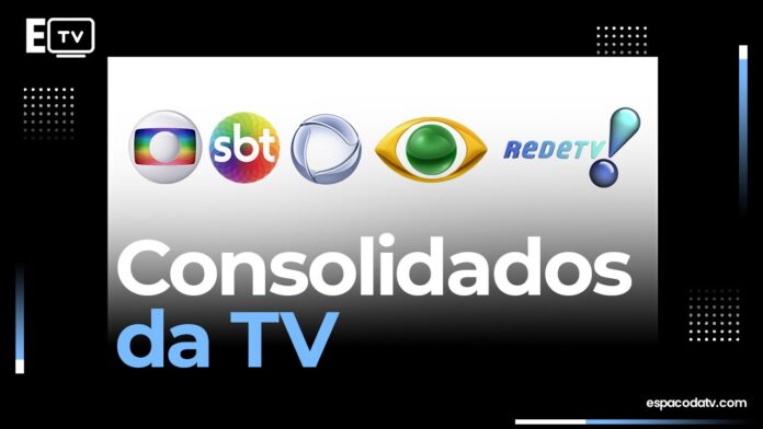 Consolidados da TV (Foto: Motagem Espaço da TV/Logos das emissoras em ordem aleatória)